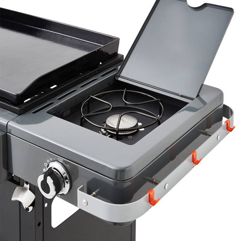 Brasero - Barbecue Plancha Bi-Energy XL Gaz & Charbon – BRASERO BY FAVEX - 3 brûleurs 10,8 kW – 14 convives – Housse + Kit spatules inclus - Image 10