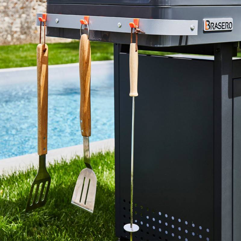 Brasero - Barbecue Plancha Bi-Energy XL Gaz & Charbon – BRASERO BY FAVEX - 3 brûleurs 10,8 kW – 14 convives – Housse + Kit spatules inclus - Image 6