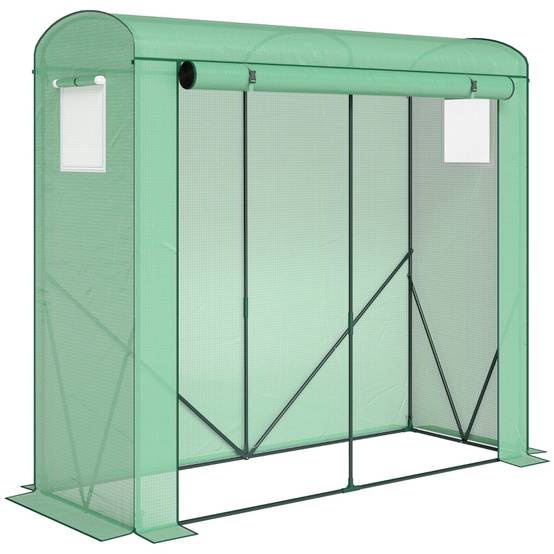 ComfortXL - Serre de jardin acier et bâche PE pour tomates avec porte enroulable 200x75x188cm vert - ComfortXL Outdoor Living - Image 2