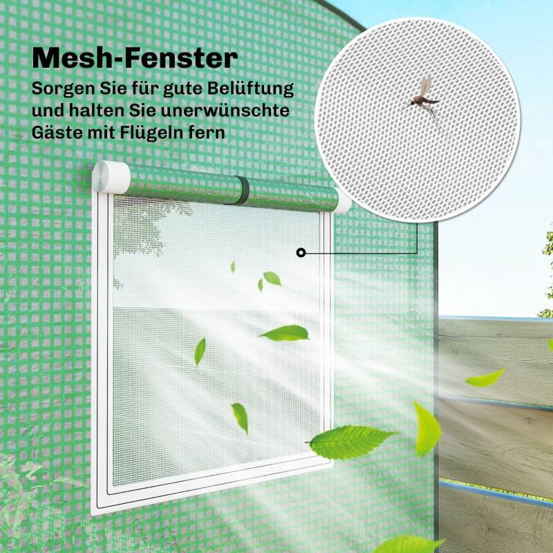 ComfortXL - Serre de jardin acier et bâche PE pour tomates avec porte enroulable 200x75x188cm vert - ComfortXL Outdoor Living - Image 7