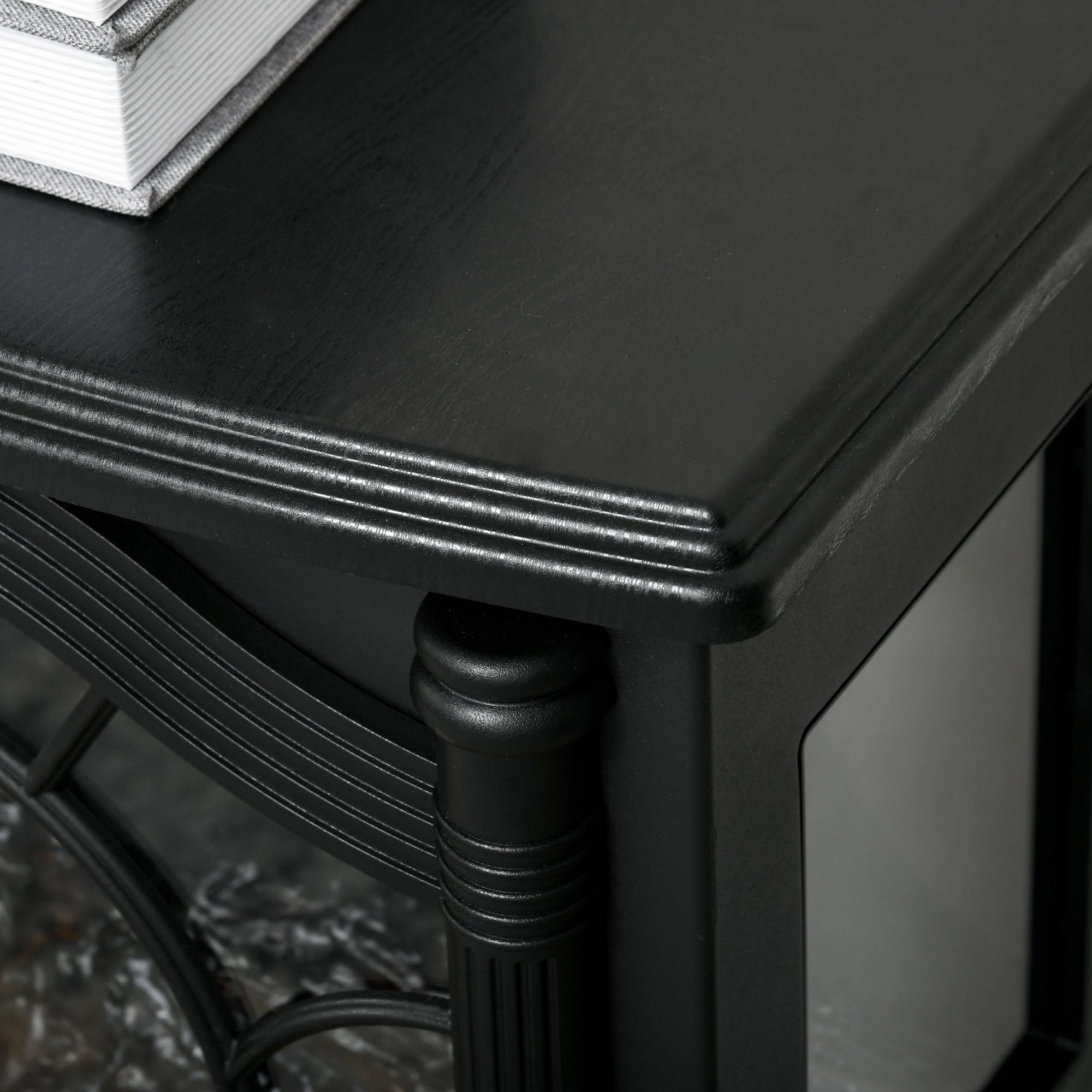 Cheminée électrique 1000W/2000W avec température réglable et protection contre la surchauffe, 55 x 31 x 58 cm, noire - Image 10