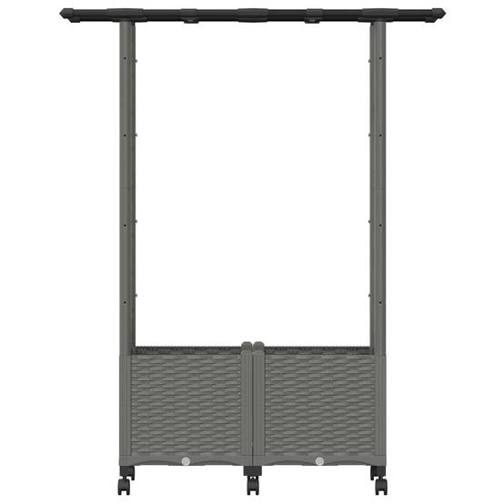 ComfortXL - Bac potager avec treillis toit PP jardin support plantes 124cm gris - ComfortXL Outdoor Living - Image 4