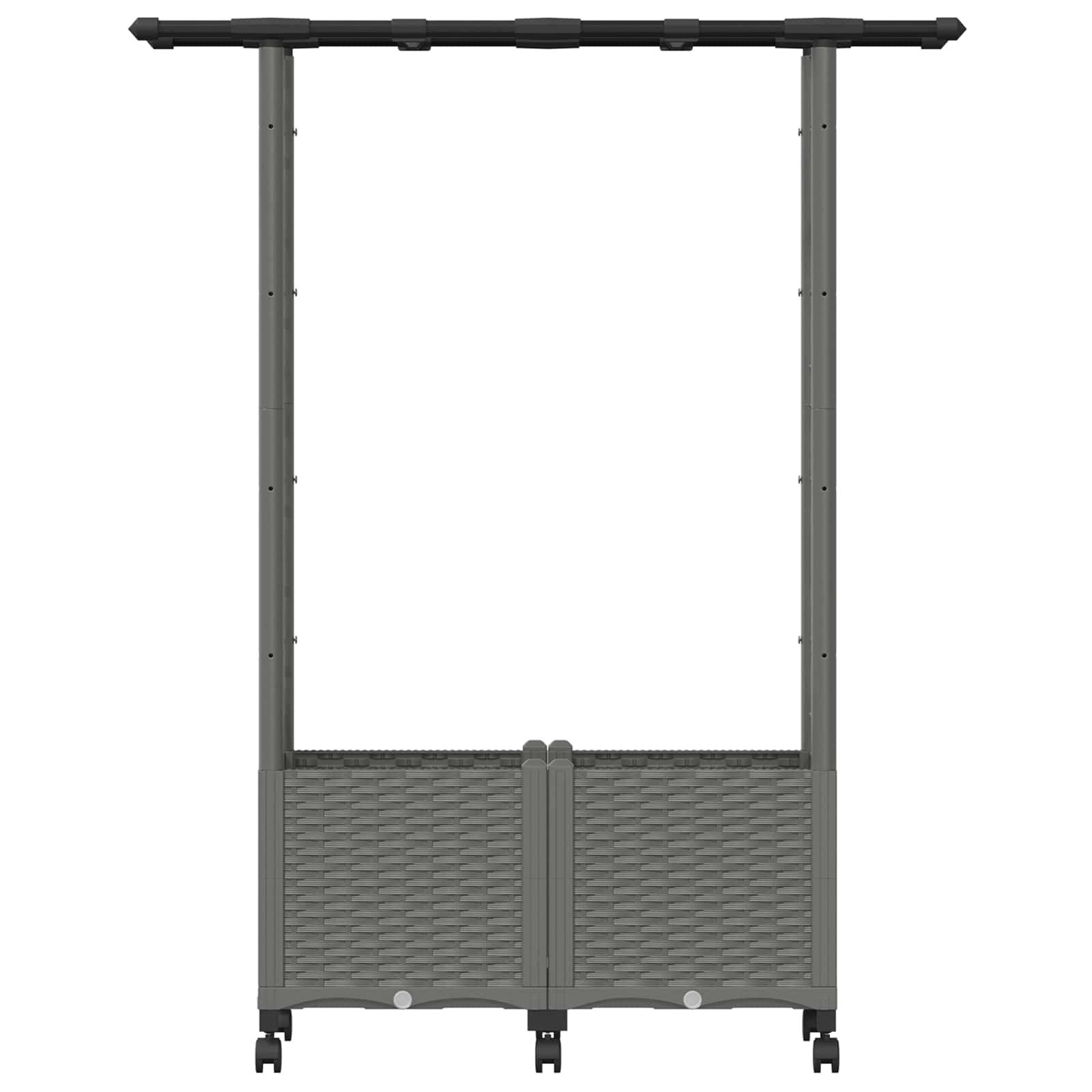 ComfortXL - Bac potager avec treillis toit PP jardin support plantes 124cm gris - ComfortXL Outdoor Living - Image 4