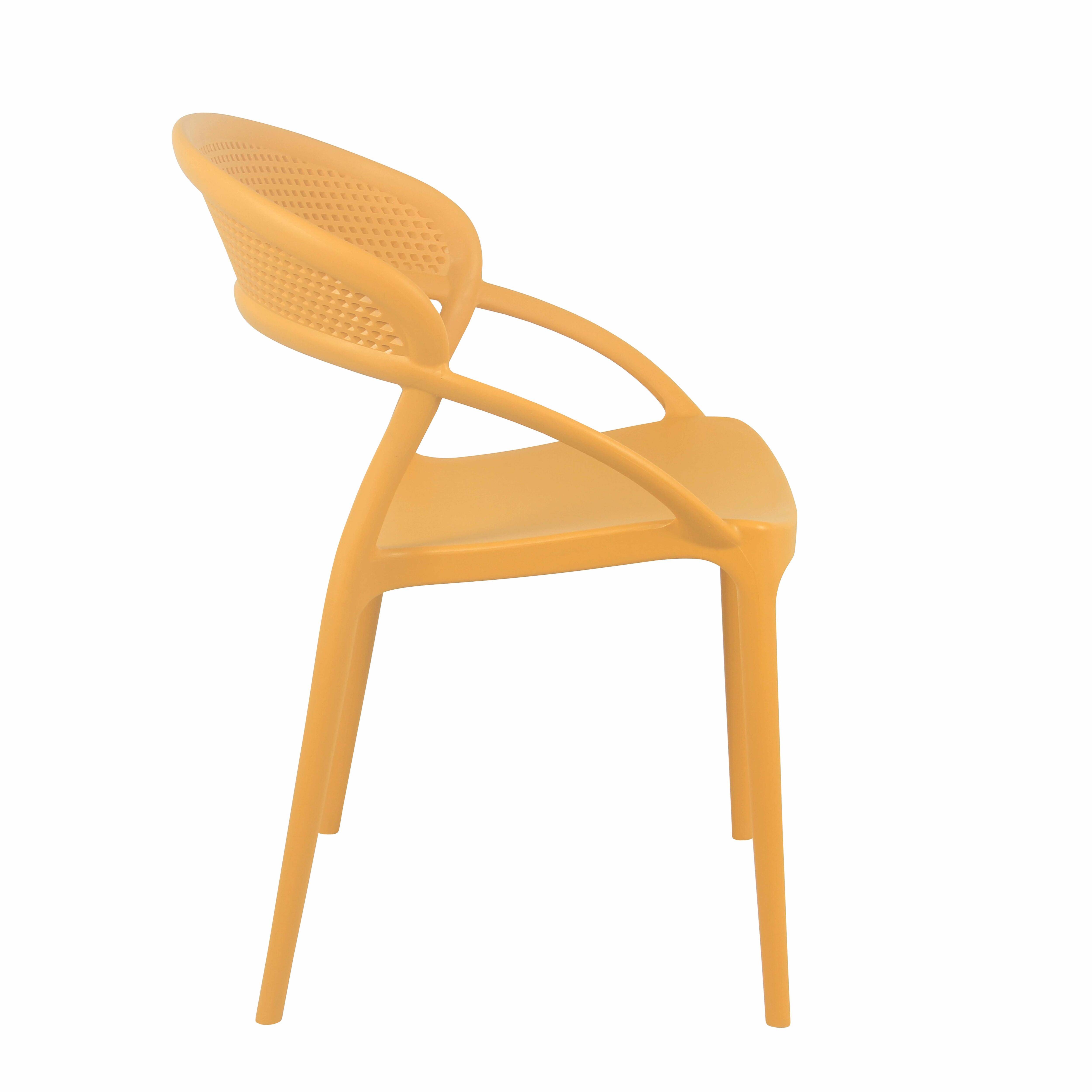 Oviala - Lot de 4 chaises de terrasse jaune moutarde Madrid - Oviala - Image 4