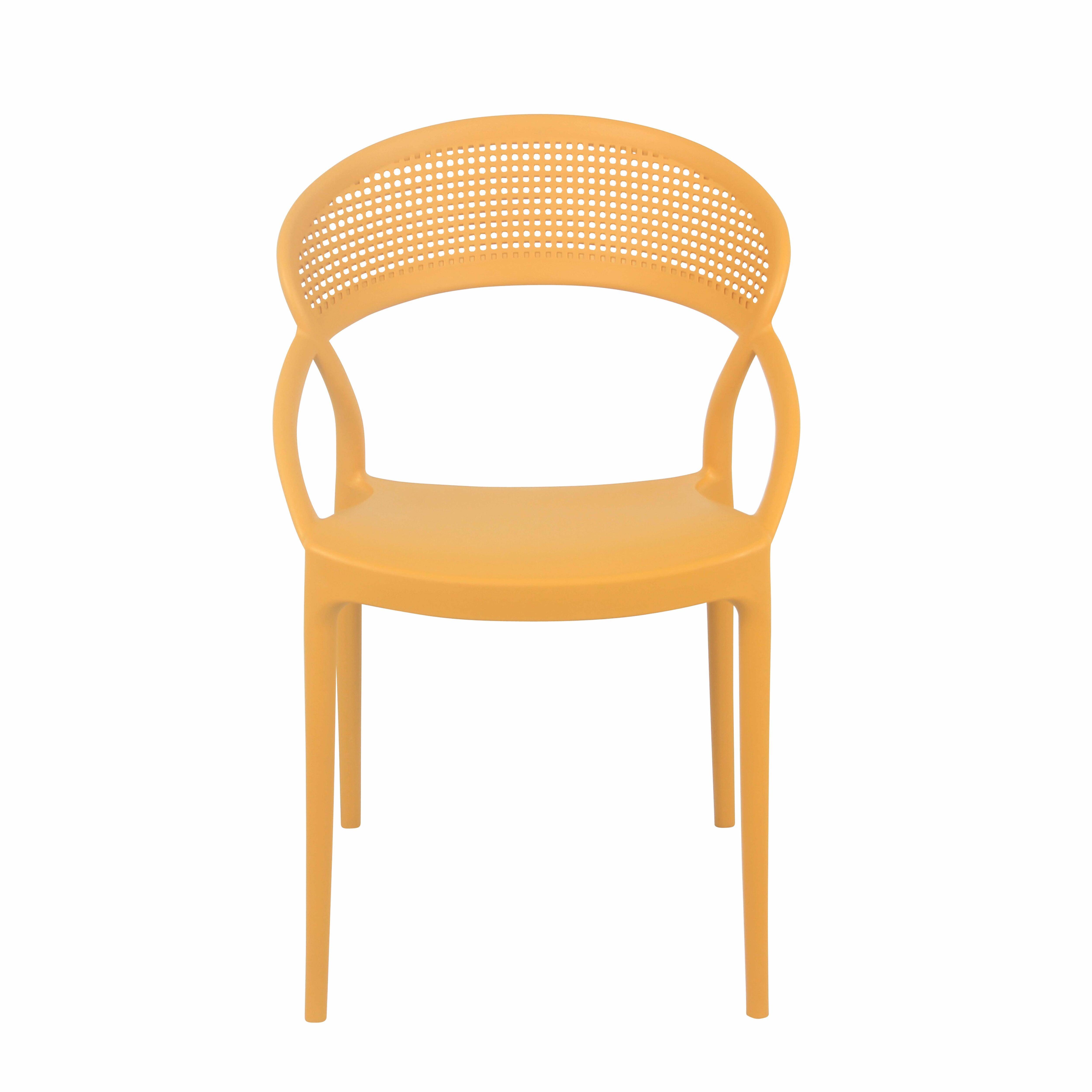 Oviala - Lot de 4 chaises de terrasse jaune moutarde Madrid - Oviala - Image 3