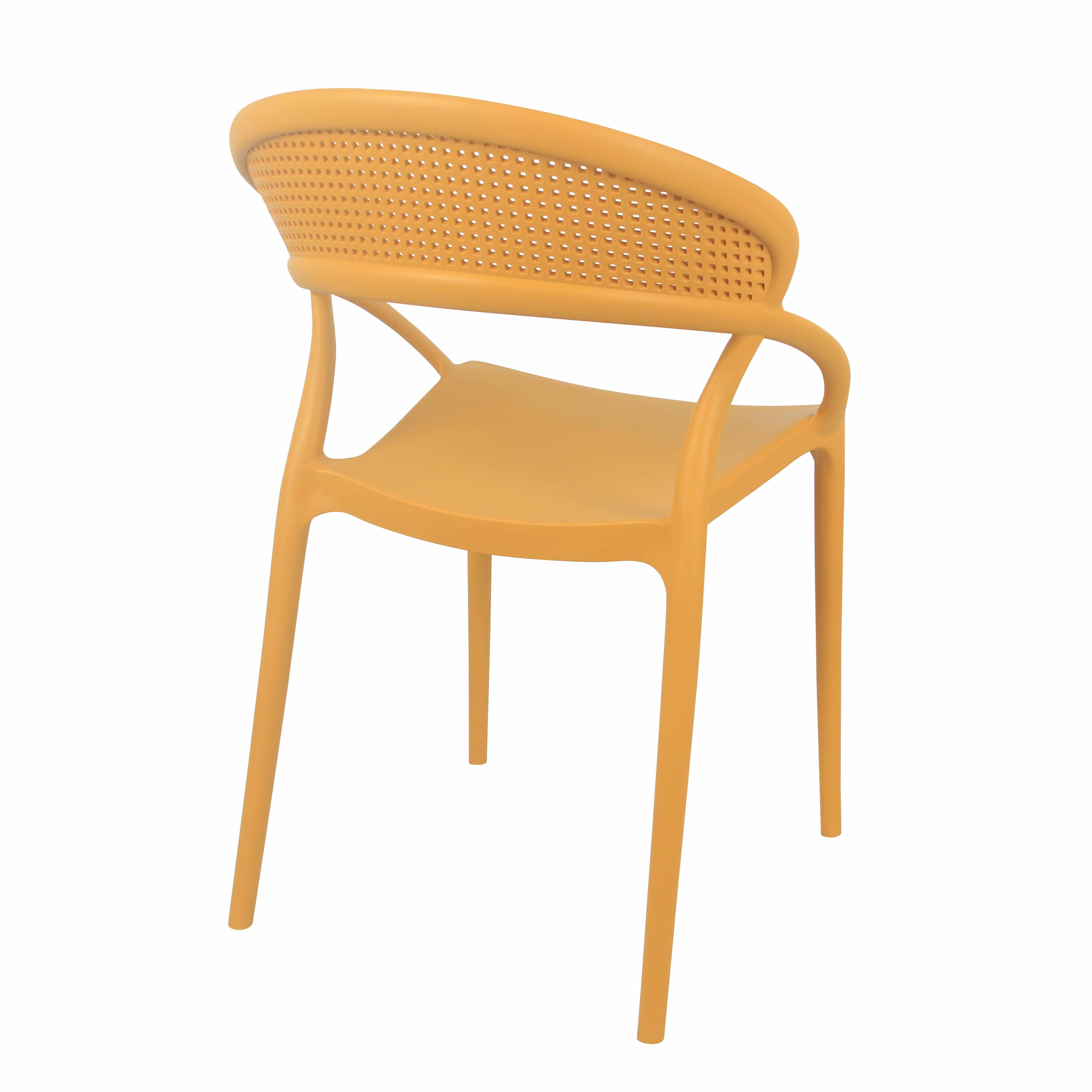 Oviala - Lot de 4 chaises de terrasse jaune moutarde Madrid - Oviala - Image 2