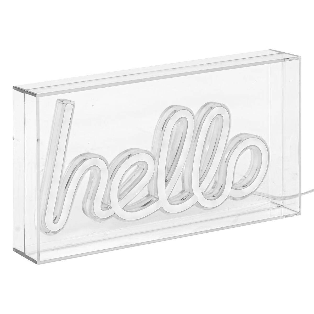 Lampe Néon LED à Poser "Hello" 23cm Bleu - Image 3