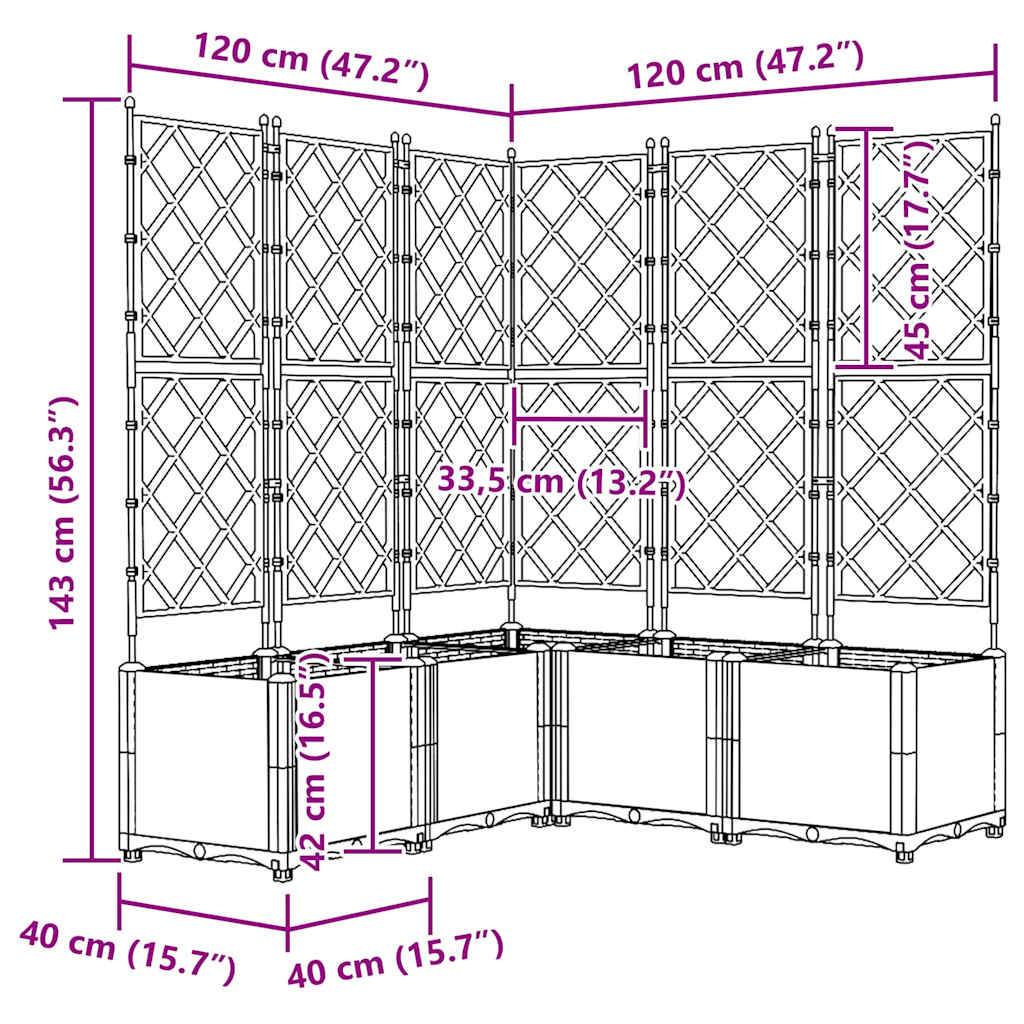 Cache-pot de jardin 5 pcs | Bac à fleurs Blanc 120 x 120 x 143 cm Acier - Image 8