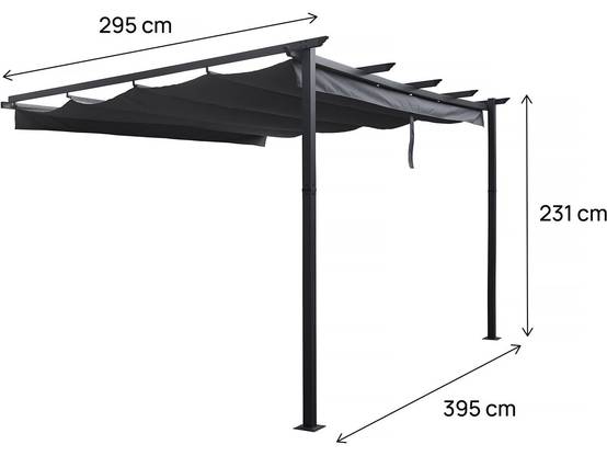Pergola Adossée En Aluminium Avec Toit Rétractable- 3 X 4 M - Gris -habitat Et Jardin - Image 4