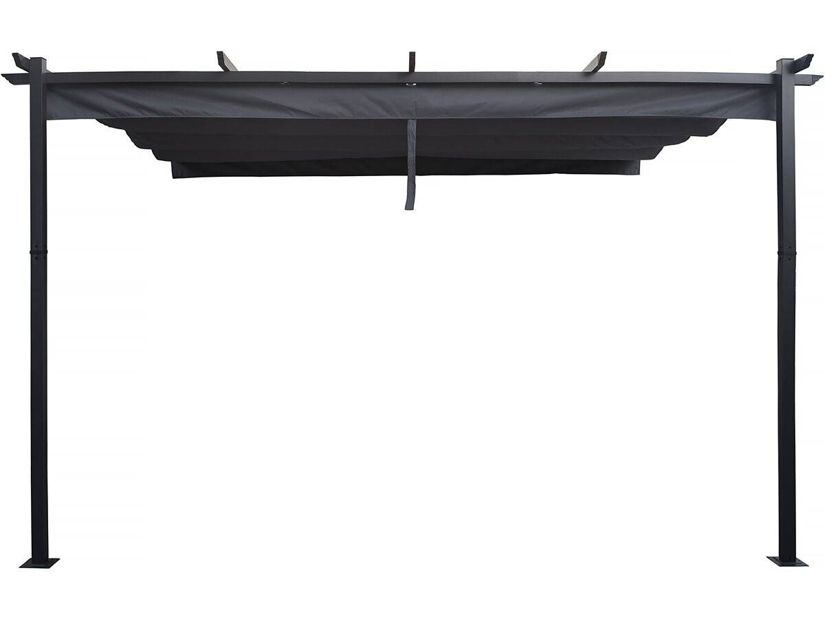 Pergola Adossée En Aluminium Avec Toit Rétractable- 3 X 4 M - Gris -habitat Et Jardin - Image 1