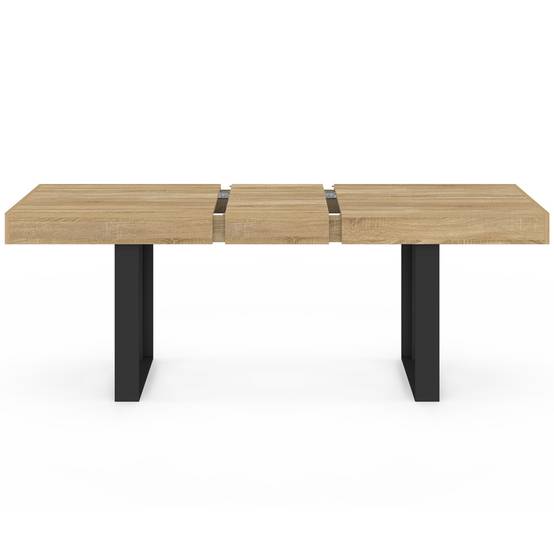 Table à manger extensible rectangle PHOENIX 4-8 personnes bois et noir 160-200 cm - Image 3