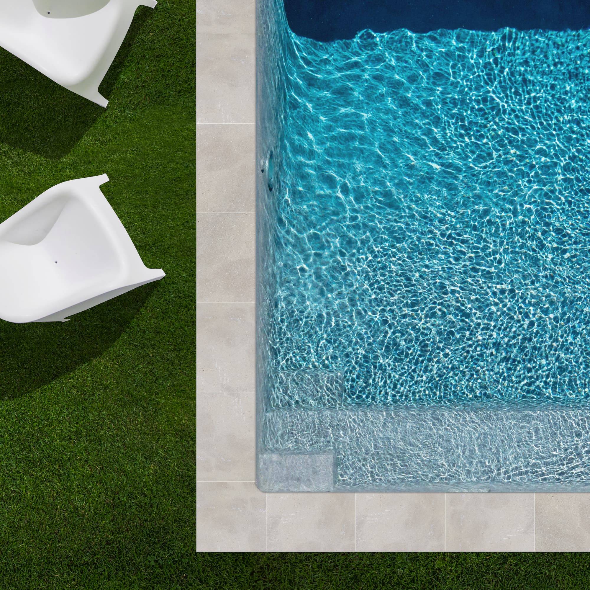 RO'MA Nature - KIT COMPLET - Margelles pour piscine 4x4m en Pierre Atlas Beige (avec colle, joint, hydrofuge ...)  - RO'MA NATURE - Image 1