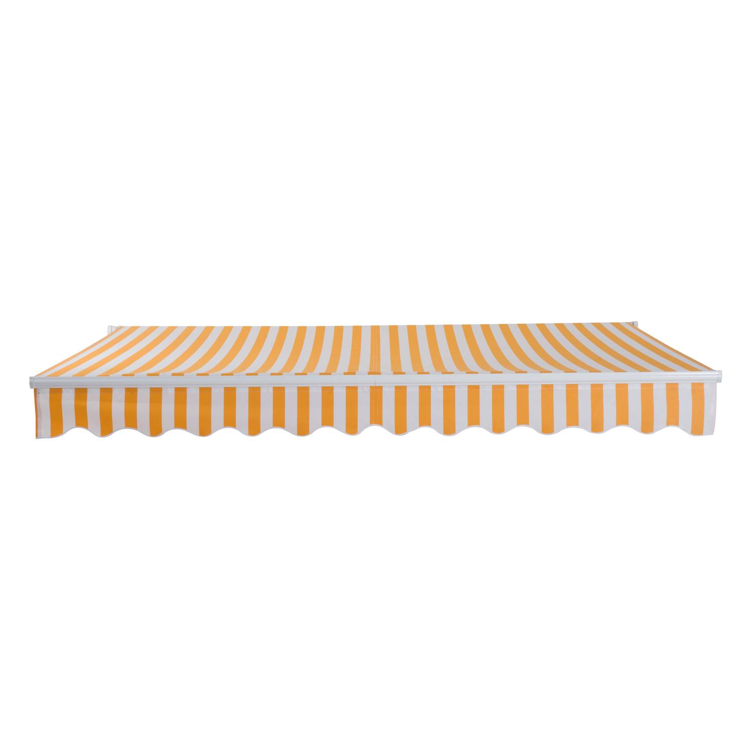 Store mural orange 295x245 cm avec bras articulé et manivelle en aluminium, protection solaire design sobre pour façade pratique et coloré - Image 2