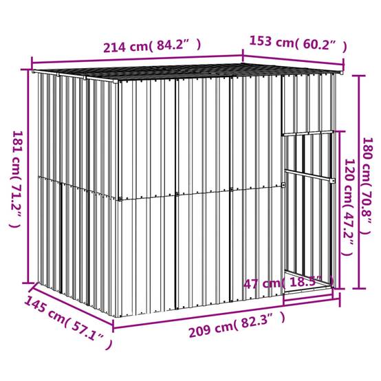 Niche plastique acier anthracite 214 x 153 x 181 cm - Prolenta premium p3233.5 - Image 5
