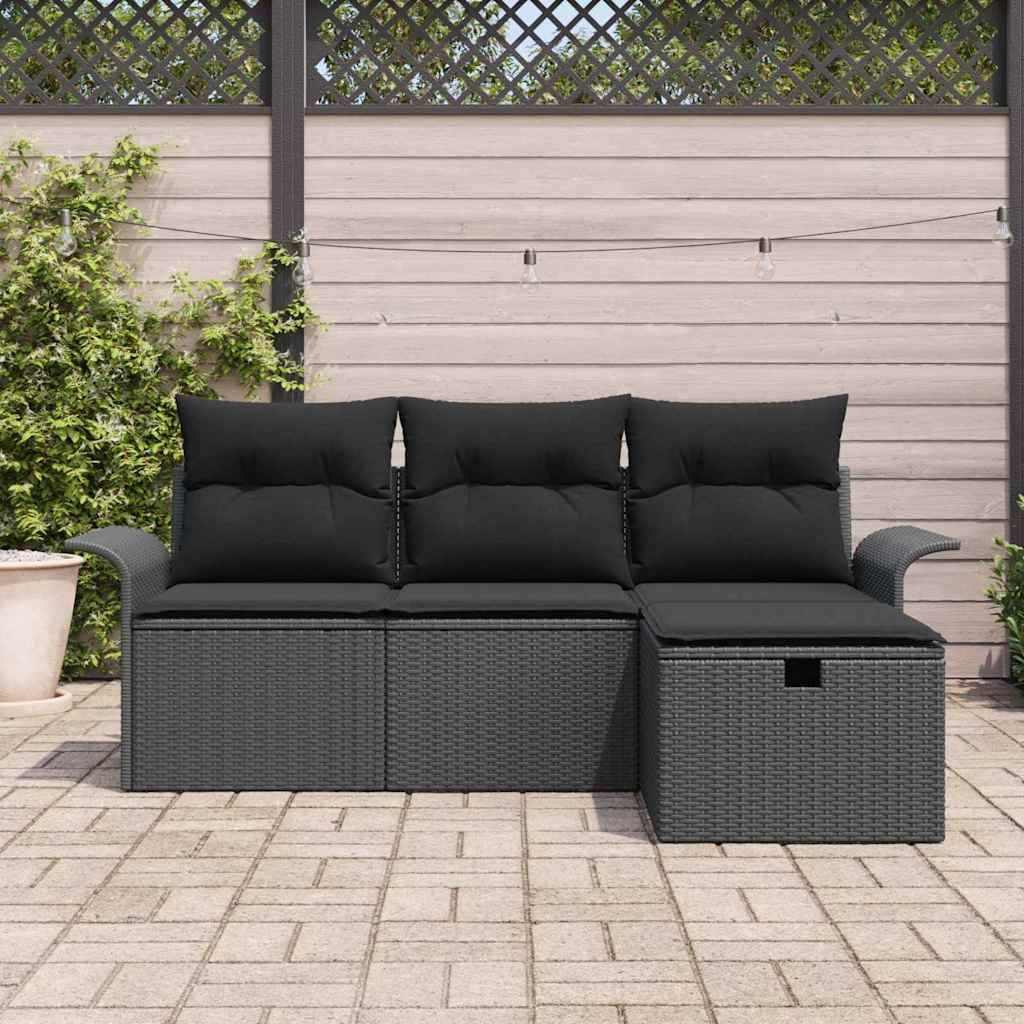 Vidaxl - Ensemble de canapé de jardin 4 pcs-Salons de jardin Poly rotin 970151 - Image 3