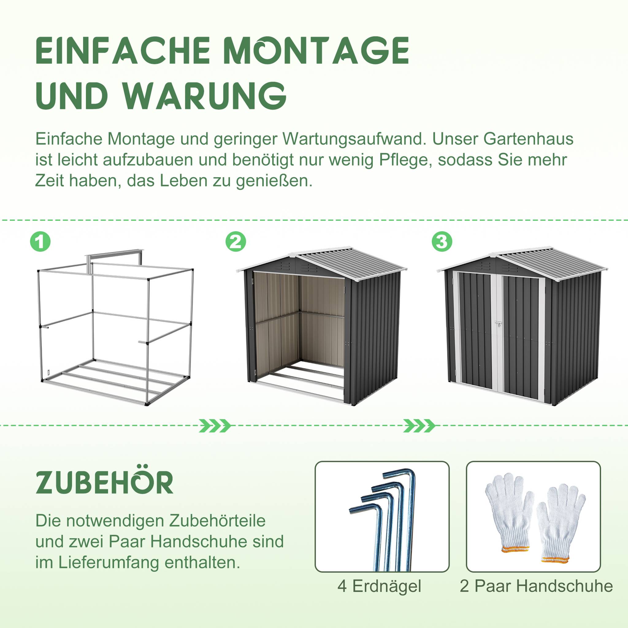Abri Jardin Métal Acier Rangement Outils 142x185cm Gris - ComfortXL Outdoor Living - Image 5