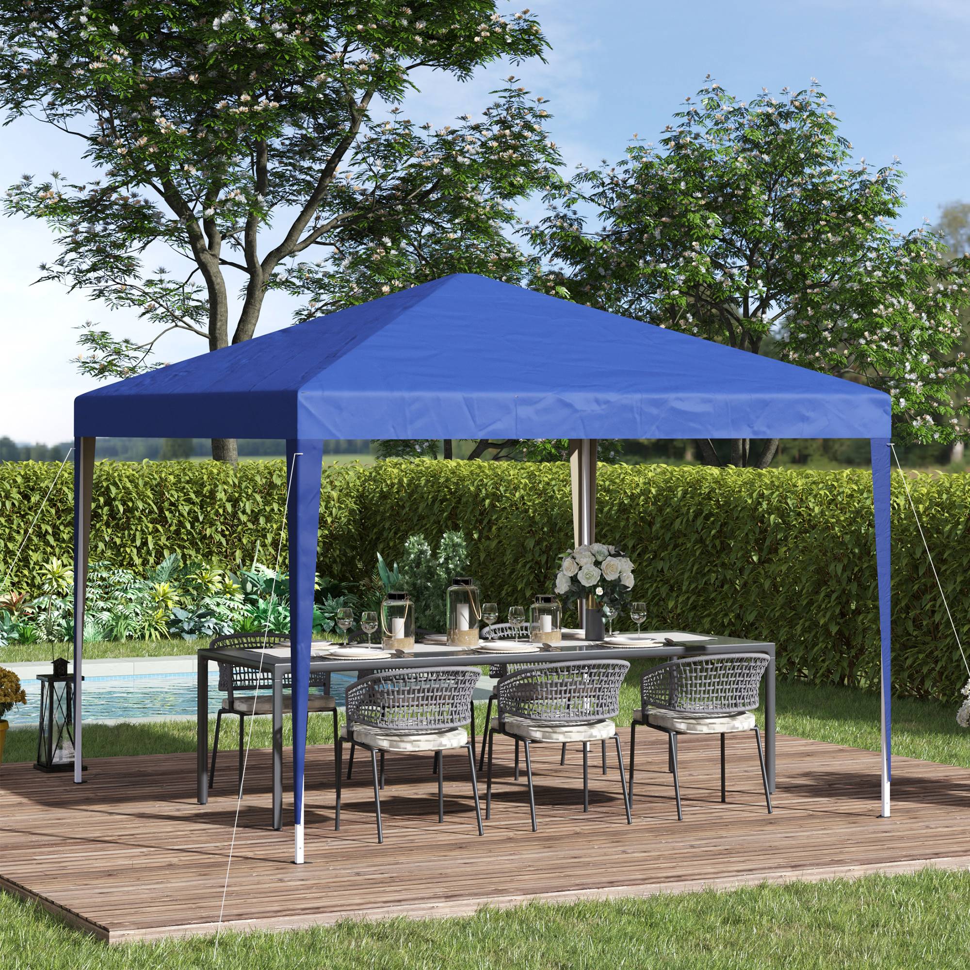 Tonnelle Pliante Pop-up 3x3m Acier Oxford Imperméable Anti-UV Bleu - ComfortXL Outdoor Living - Image 1
