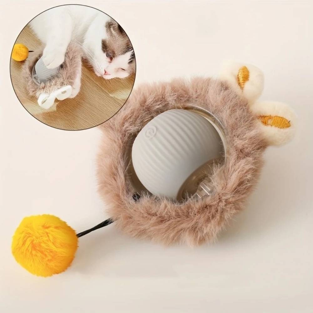 IntiMeg - Jouet pour chat balle en peluche électrique Vert IntiMeg - Image 3