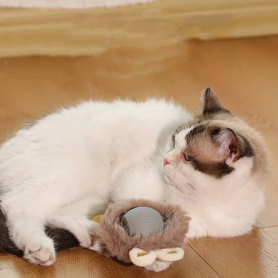 IntiMeg - Jouet pour chat balle en peluche électrique Vert IntiMeg - Image 2