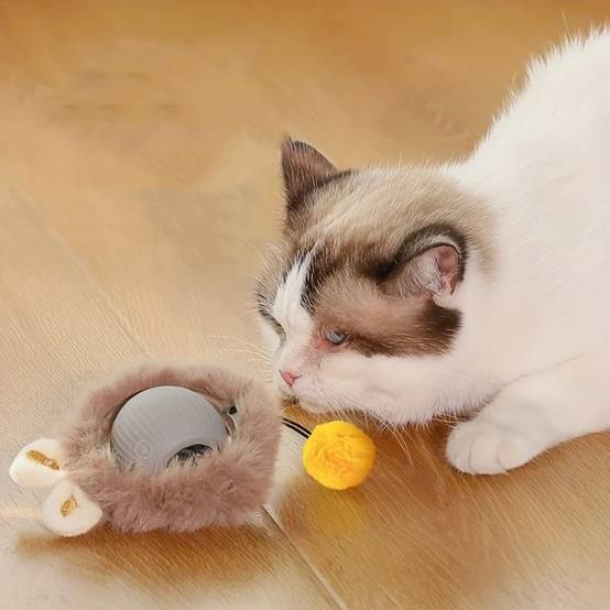 IntiMeg - Jouet pour chat balle en peluche électrique Vert IntiMeg - Image 4