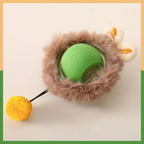 IntiMeg - Jouet pour chat balle en peluche électrique Vert IntiMeg - Image 1
