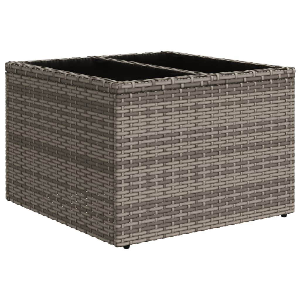 PANGIVO - Table de jardin résine tressée gris 55 x 55 x 37 cm, dessus en verre trempé - PANGIVO - Image 2