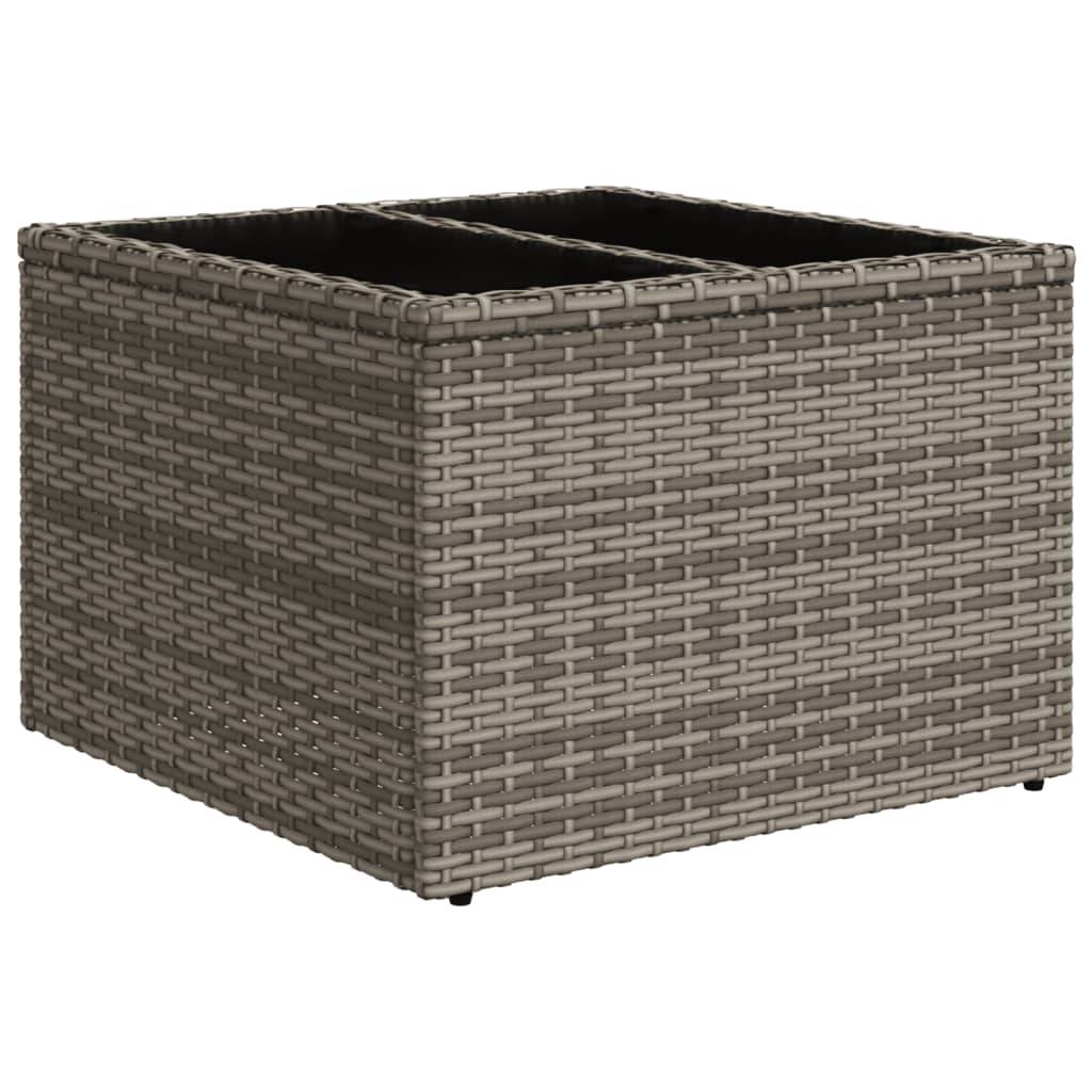 PANGIVO - Table de jardin résine tressée gris 55 x 55 x 37 cm, dessus en verre trempé - PANGIVO - Image 6