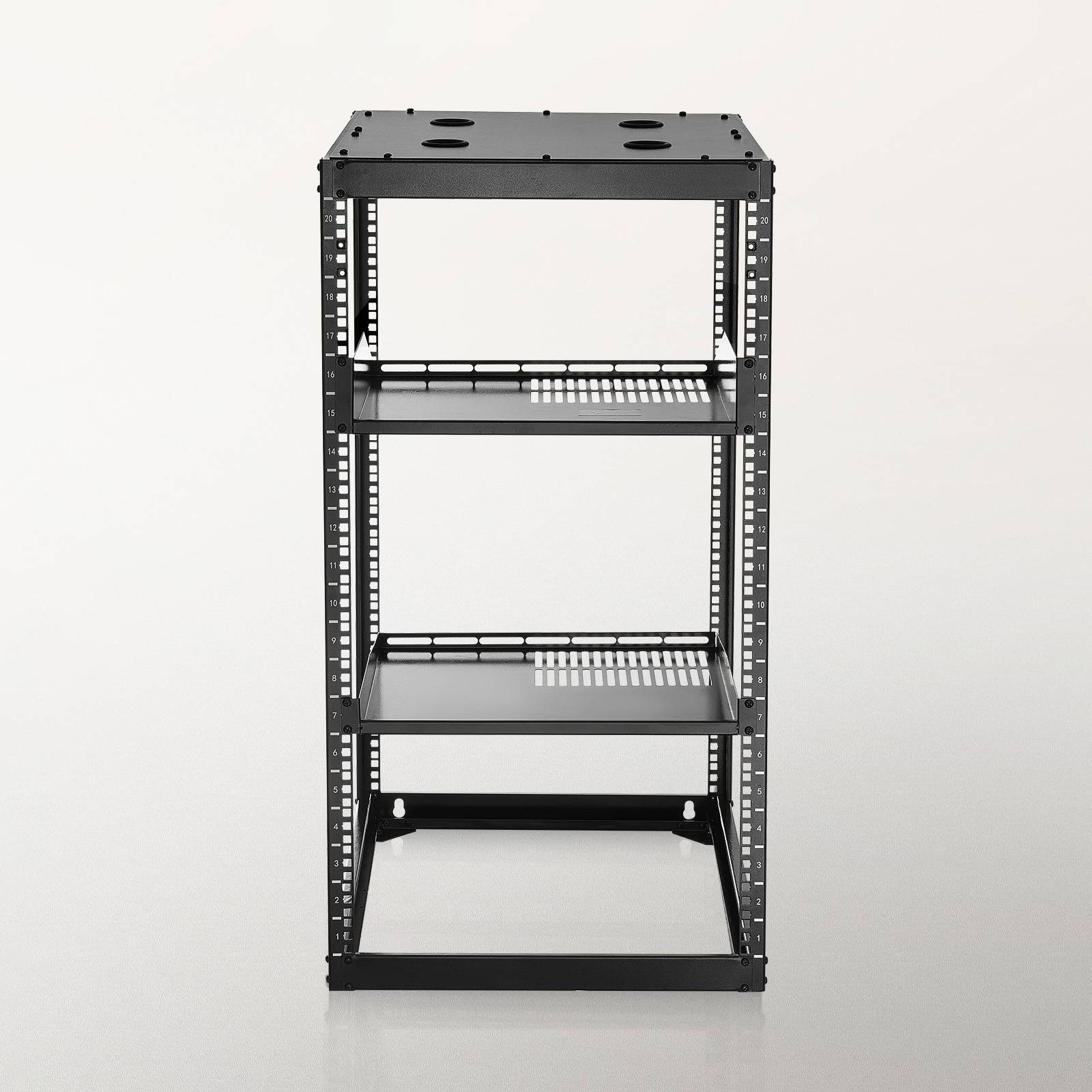 Vevor - VEVOR Rack serveur 20U cadre ouvert, profondeur 585 mm, montage 19 po, étagères ventilées et kit de montage inclus. - Image 8