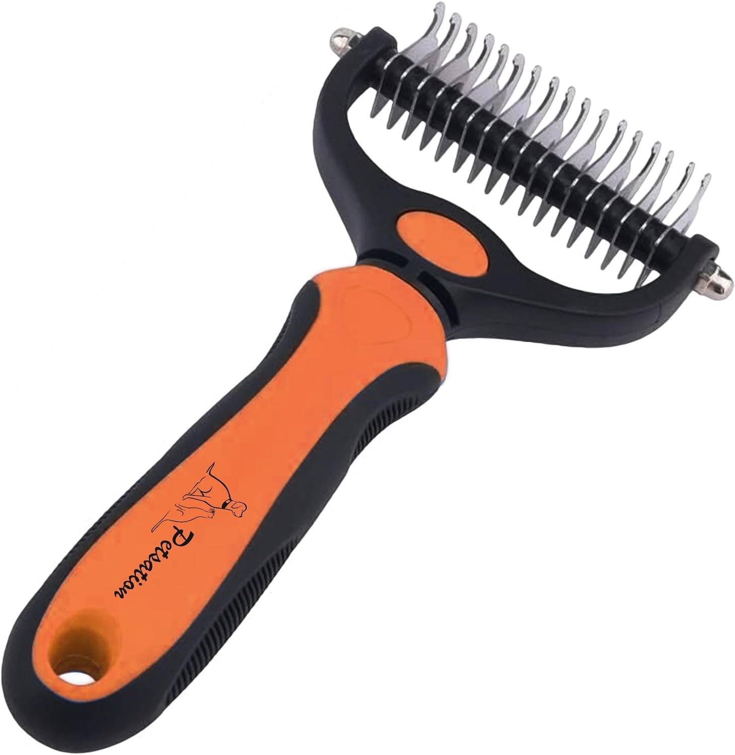 Petsation - Brosse Chien -  Chat – Râteau de toilettage (Orange) - Petsation - Image 1