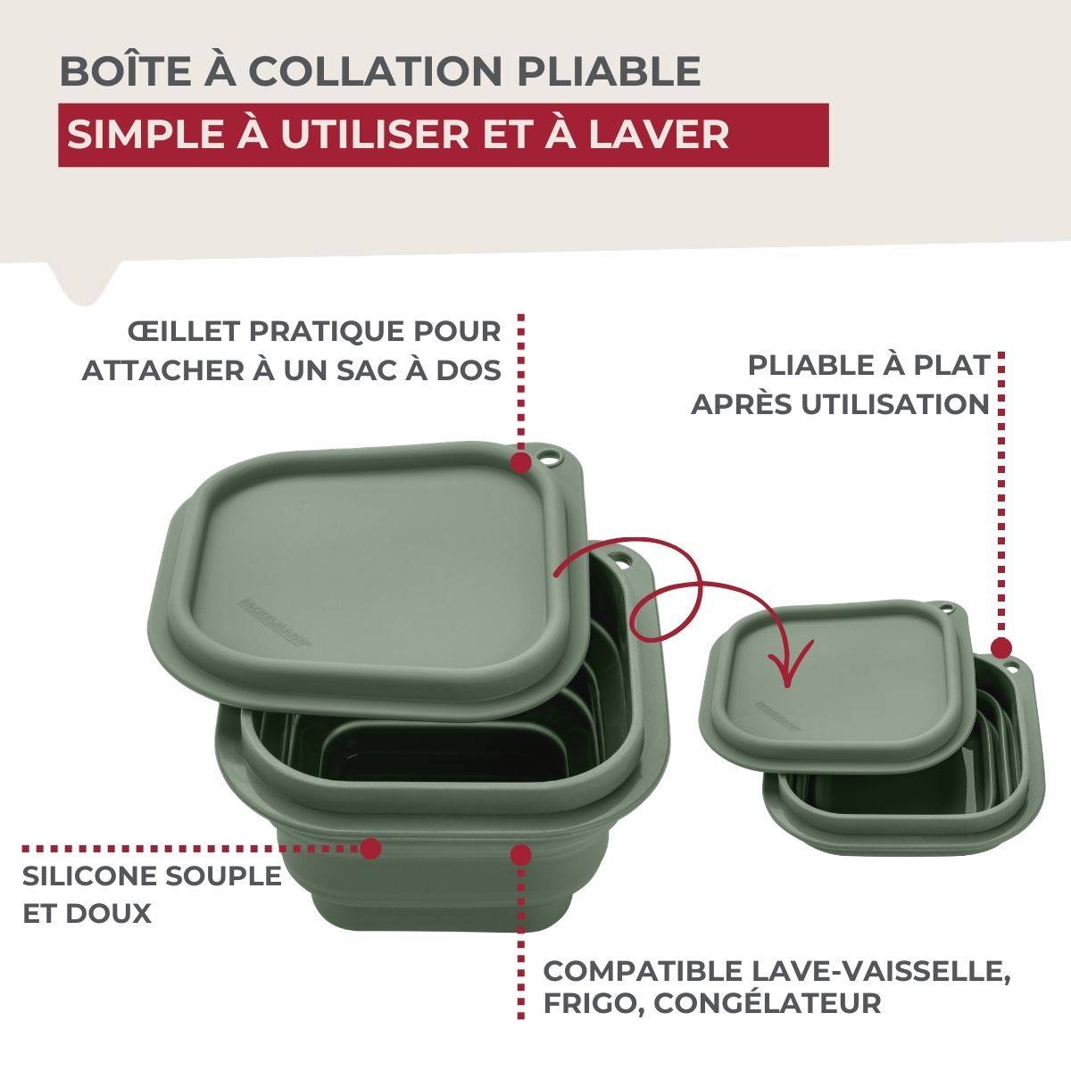Lot de 2 lunch box 1L avec 2 ustensiles de cuisine Fackelmann Storage - Image 7