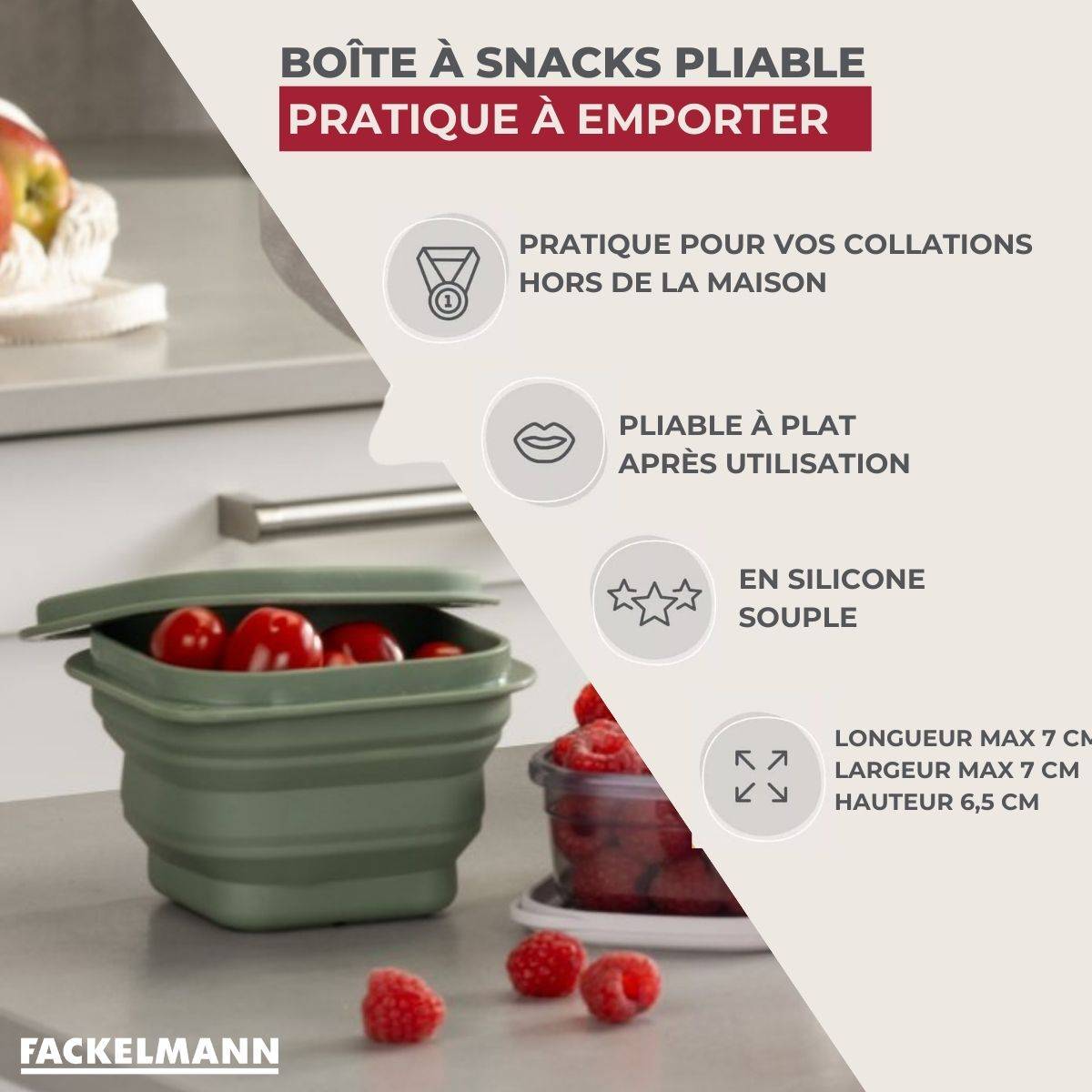 Lot de 2 lunch box 1L avec 2 ustensiles de cuisine Fackelmann Storage - Image 3