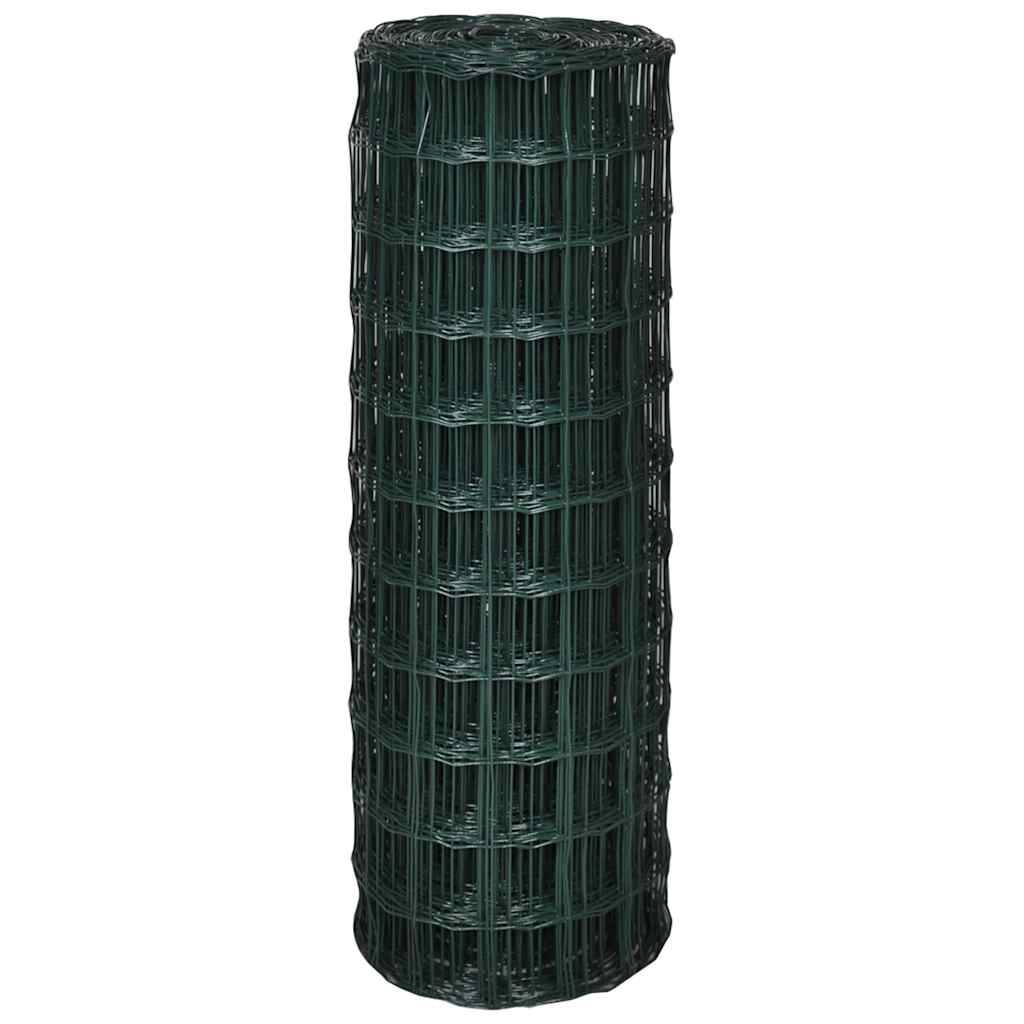 Grillage Euro Acier Plastifié Clôture Jardin Volaille Maille 76x63mm Vert 25x0,8m - ComfortXL Outdoor Living - Image 3