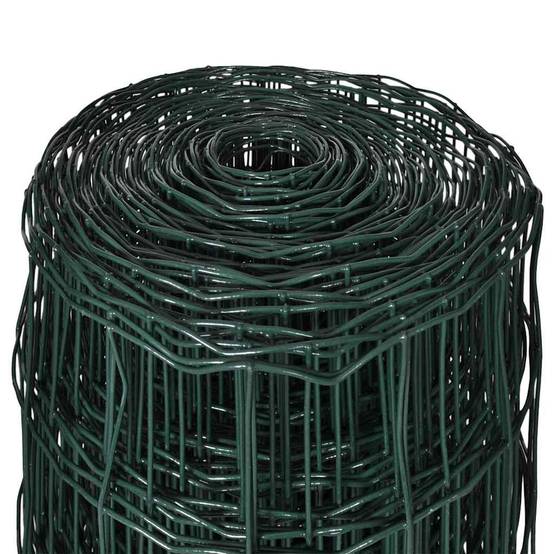 Grillage Euro Acier Plastifié Clôture Jardin Volaille Maille 76x63mm Vert 25x0,8m - ComfortXL Outdoor Living - Image 4