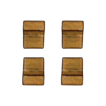 Lot de 4 pieds de pot 6cm sunset fait à la main en terre cuite émaillée - Image 2