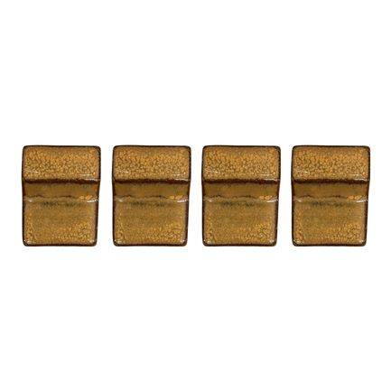 Lot de 4 pieds de pot 6cm sunset fait à la main en terre cuite émaillée - Image 1