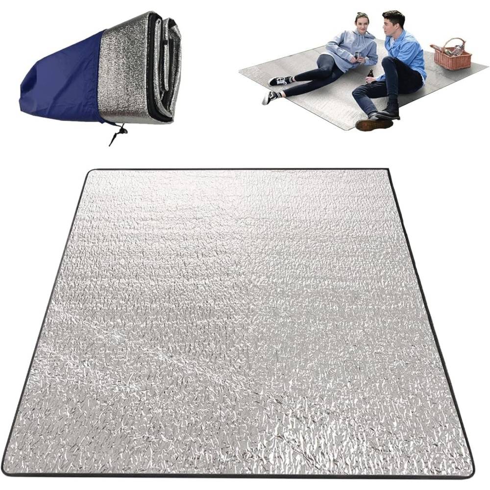 Tapis-Tapis de camping isolant 200x200 cm aluminium double face - Living123 - Image 1