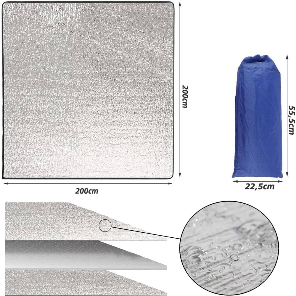 Tapis-Tapis de camping isolant 200x200 cm aluminium double face - Living123 - Image 3