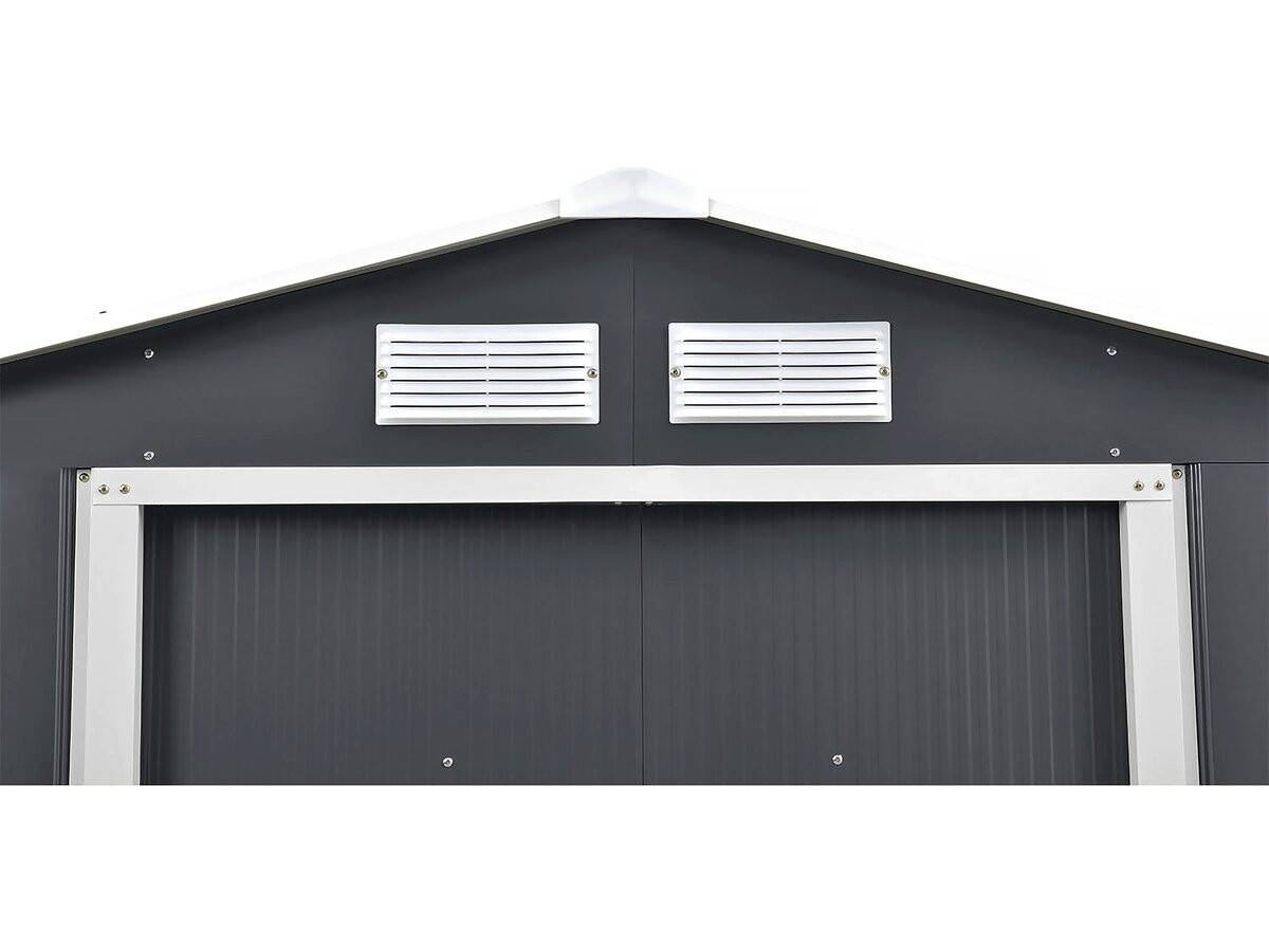 Abri De Jardin Métal - "vegas" - 7.06 M² Avec Panneaux Solaires - Gris -habitat Et Jardin - Image 5