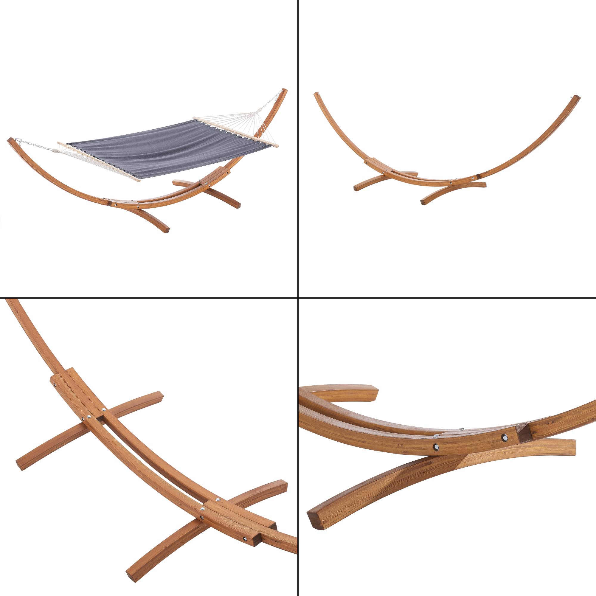 Hamac avec Grand Cadre en Bois Langadia 415 x 120 x 125 cm [en.casa] - Image 6