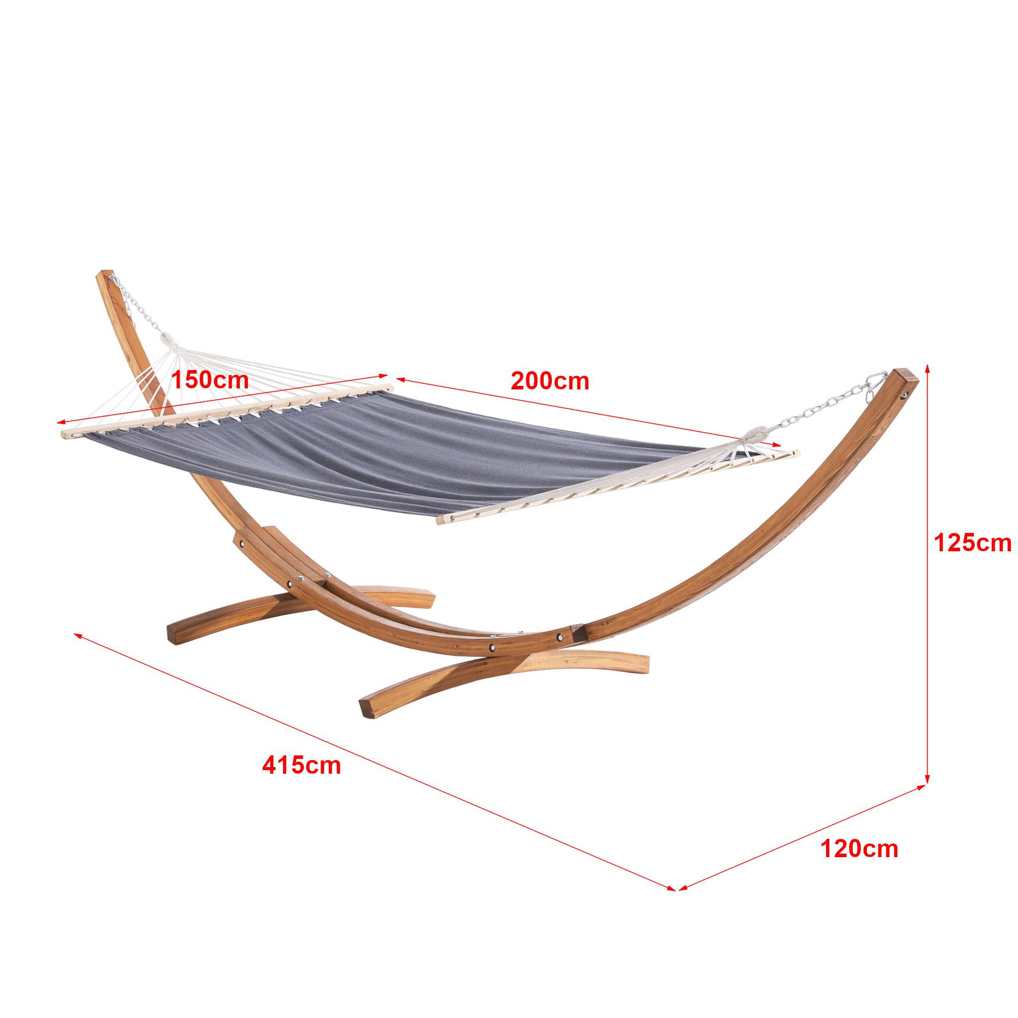 Hamac avec Grand Cadre en Bois Langadia 415 x 120 x 125 cm [en.casa] - Image 3