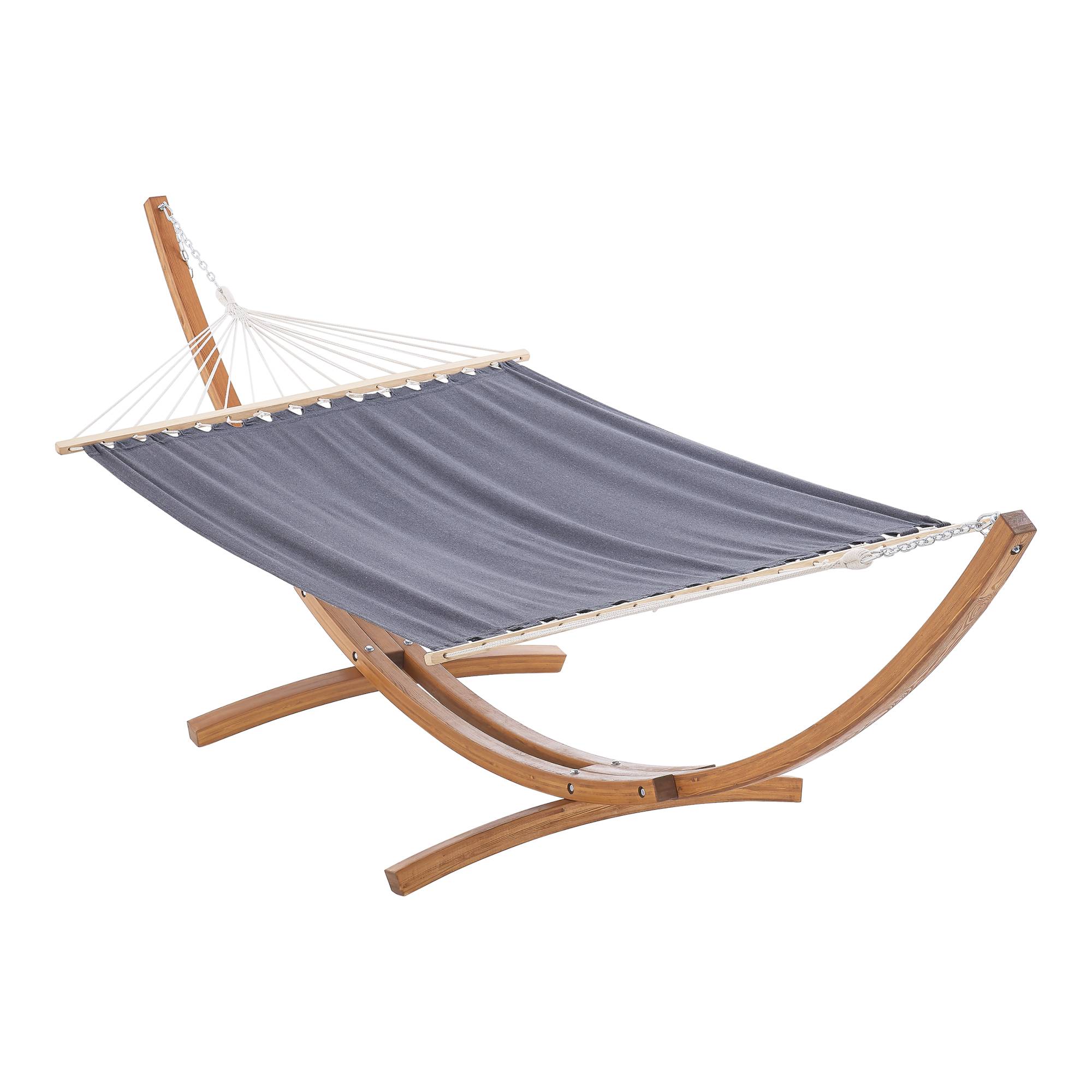 Hamac avec Grand Cadre en Bois Langadia 415 x 120 x 125 cm [en.casa] - Image 1