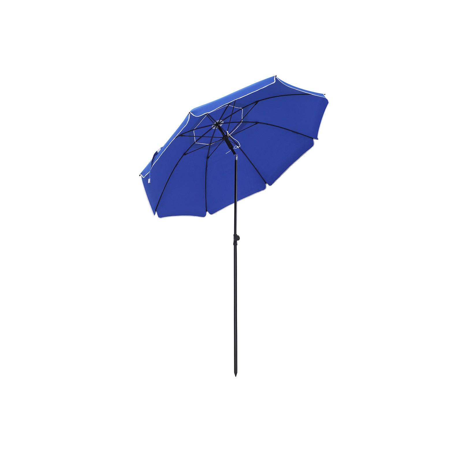 Helloshop26 - Parasol de jardin diamètre 2 m ombrelle protection upf 50+ inclinable portable résistant au vent baleines en fibre de verre avec sac bleu gpu65buv1 - Image 2