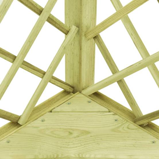 Pergola d'Angle Bois Pin Traité avec Banc pour Jardin Support Plantes Grimpantes 130x197 cm - ComfortXL Outdoor Living - Image 4