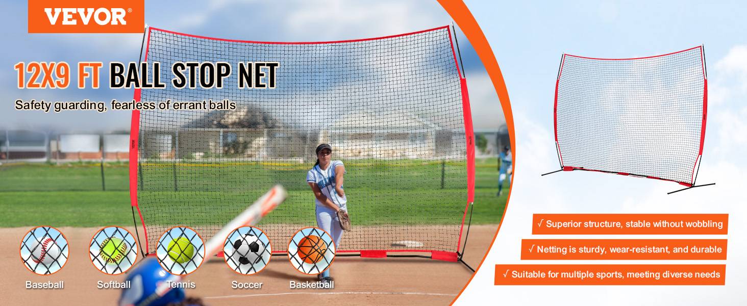 Vevor - VEVOR Filet d'Entraînement de Baseball Softball Filet Pare-ballons 393x275 cm - Image 9