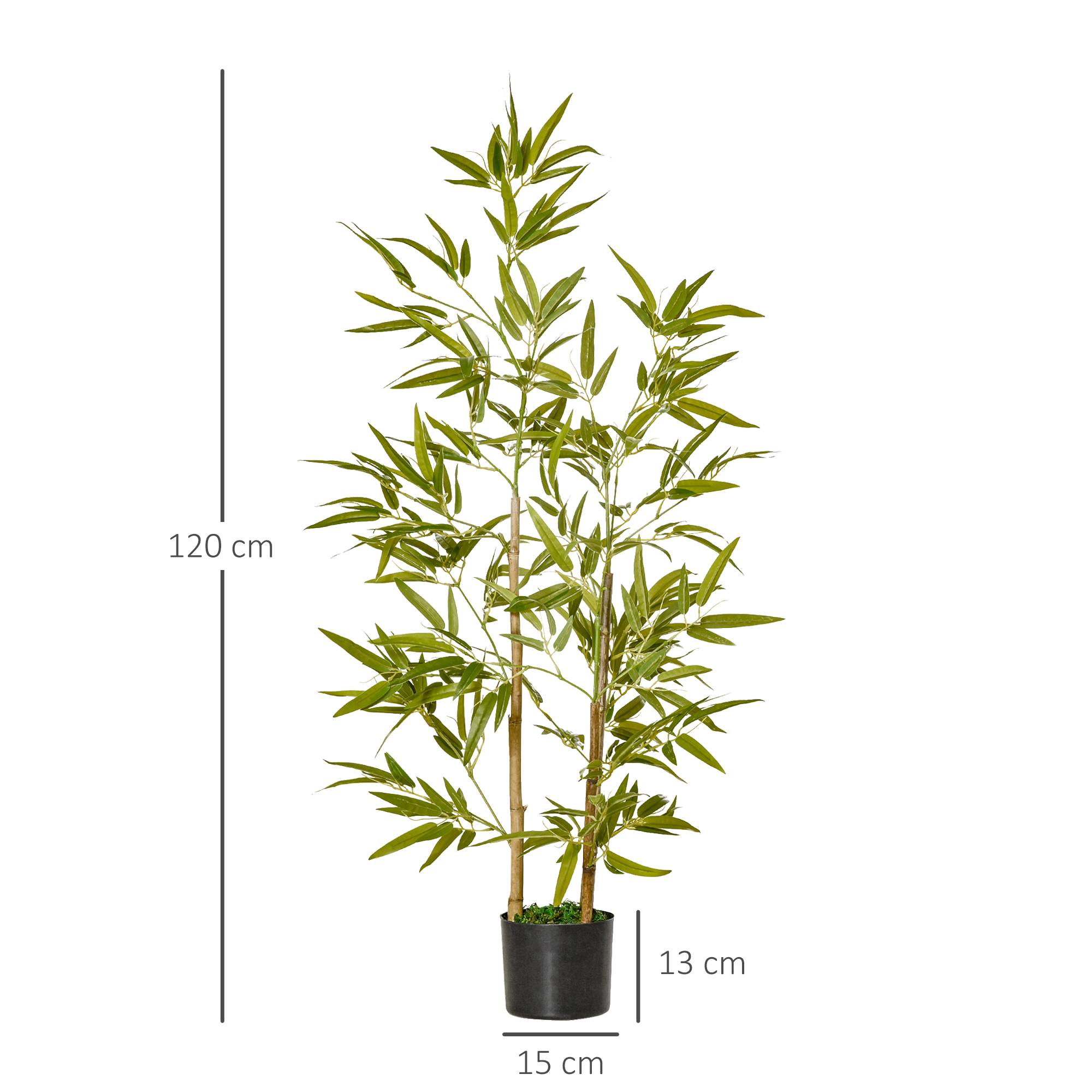 Sans Marque - Plante artificielle d'intérieur de 120 cm en pot avec 336 feuilles, faux bambou réaliste pour une utilisation intérieure et extérieure - Image 5