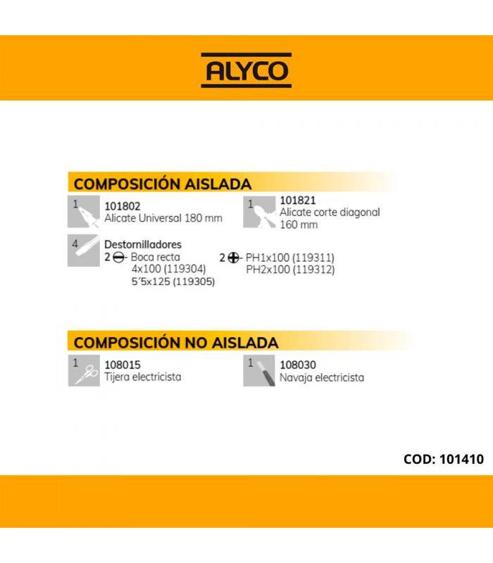 Set 9 outils isolés dans housse en nylon ALYCO 101410 - Image 7