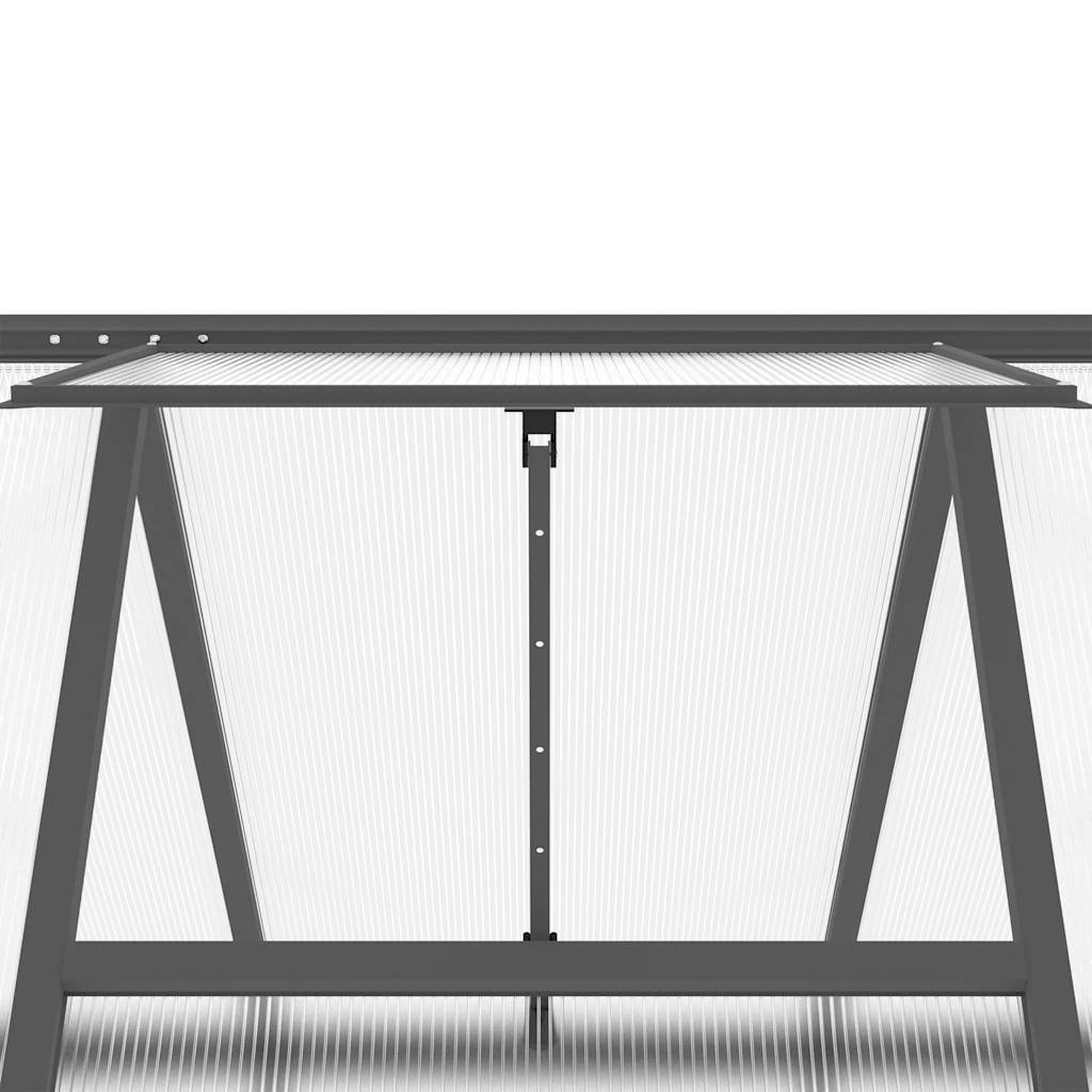 Serre Jardin Aluminium Polycarbonate Culture 5,64m² Anthracite - ComfortXL Outdoor Living - Image 9