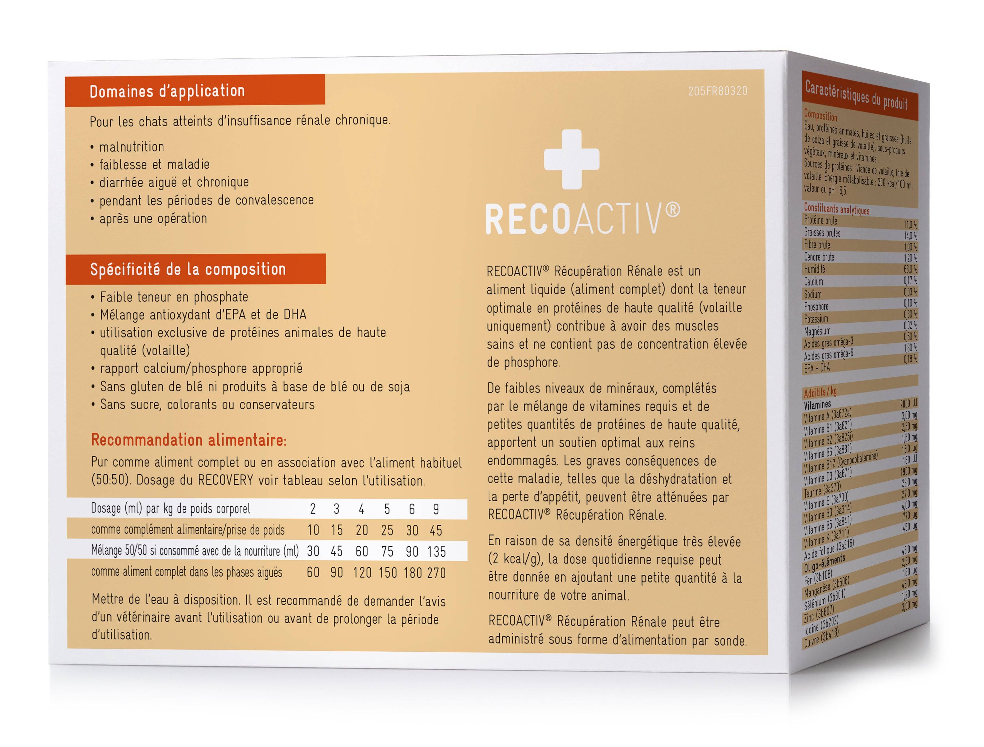 Recovery Rénale Tonique pour chats, 3 x 90 ml, en cas de troubles de la fonction rénale, pendant la convalescence, pour la prise de poids - RECOACTIV® - Image 2