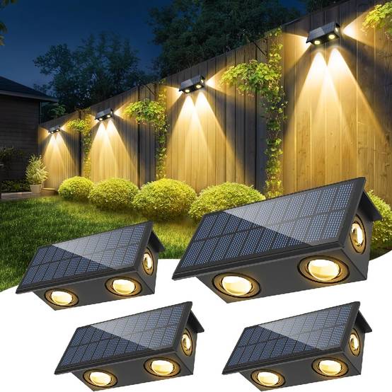 Applique Murale Extérieur Solaire 4 LED 4 Pièces -IntiMeg - Image 1