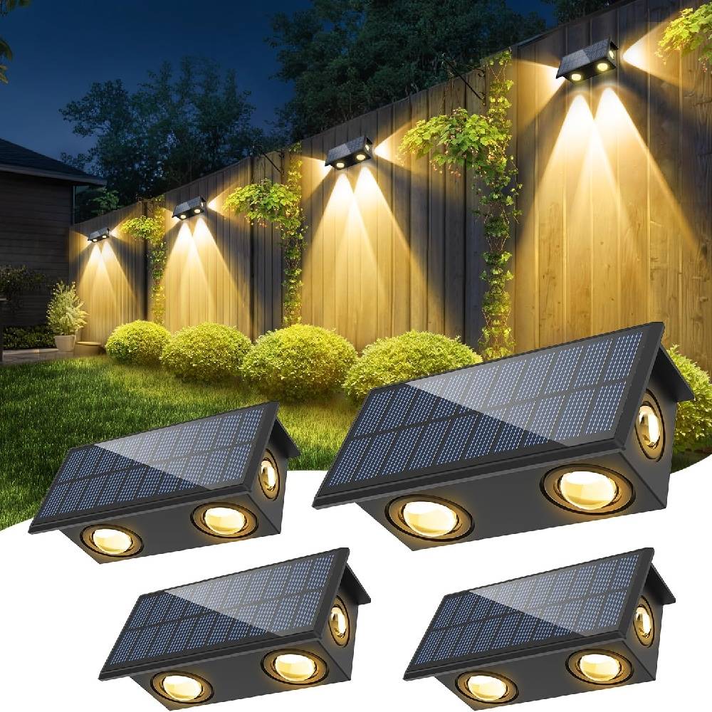 Applique Murale Extérieur Solaire 4 LED  4 Pièces -IntiMeg - Image 1